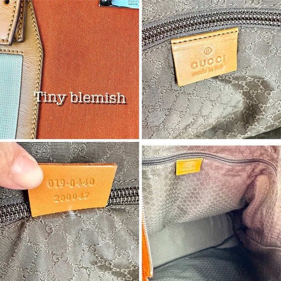 GUCCI Orange cloth canvas overnight duffel weekender crossbody bag with β¦ - Picture 13 of 16